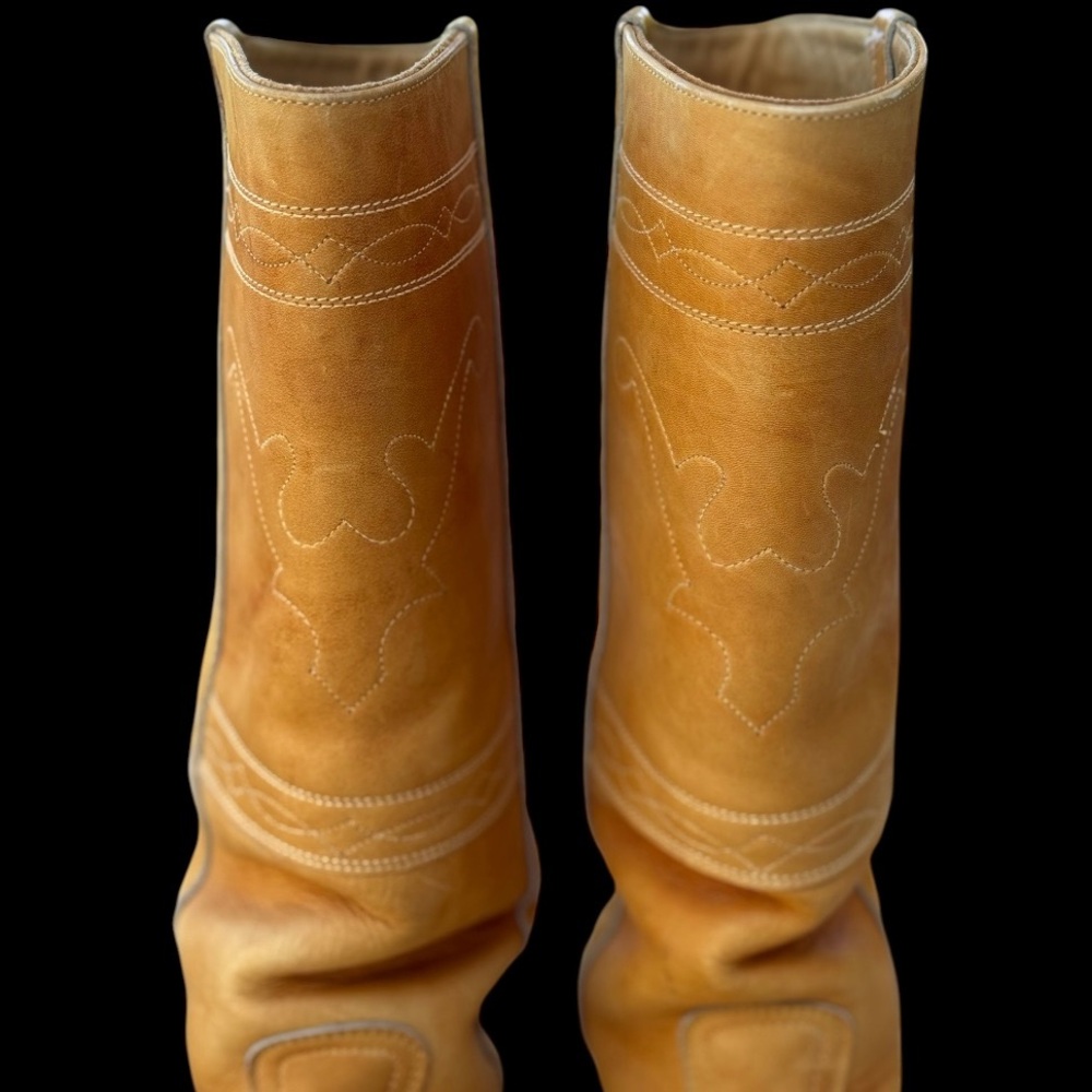 Authentic Vintage 1970’s Frye Black Label Campus Boot with Deer Head Stitching - Picture 9 of 16